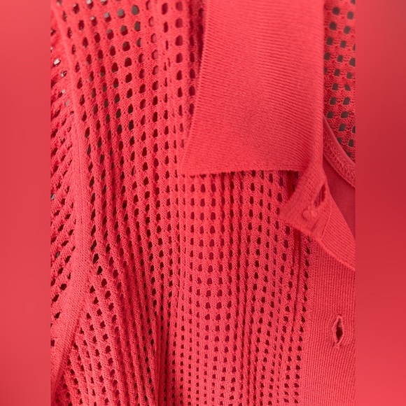 EUC Chico's Open Knit Button-Up Cardi & Tank Top SZ 2 (L/12) Coral/Burnt Orange - Picture 10 of 16